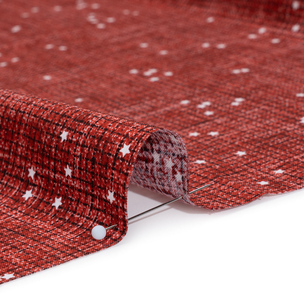 Printed Quilting Cotton by Ghazal Razavi for FIGO Studio - Red Checks and Stars - Stash Collection - Full