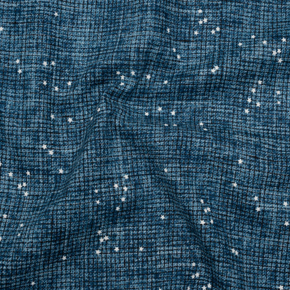 Printed Quilting Cotton by Ghazal Razavi for FIGO Studio - Blue Checks and Stars - Stash Collection Drape