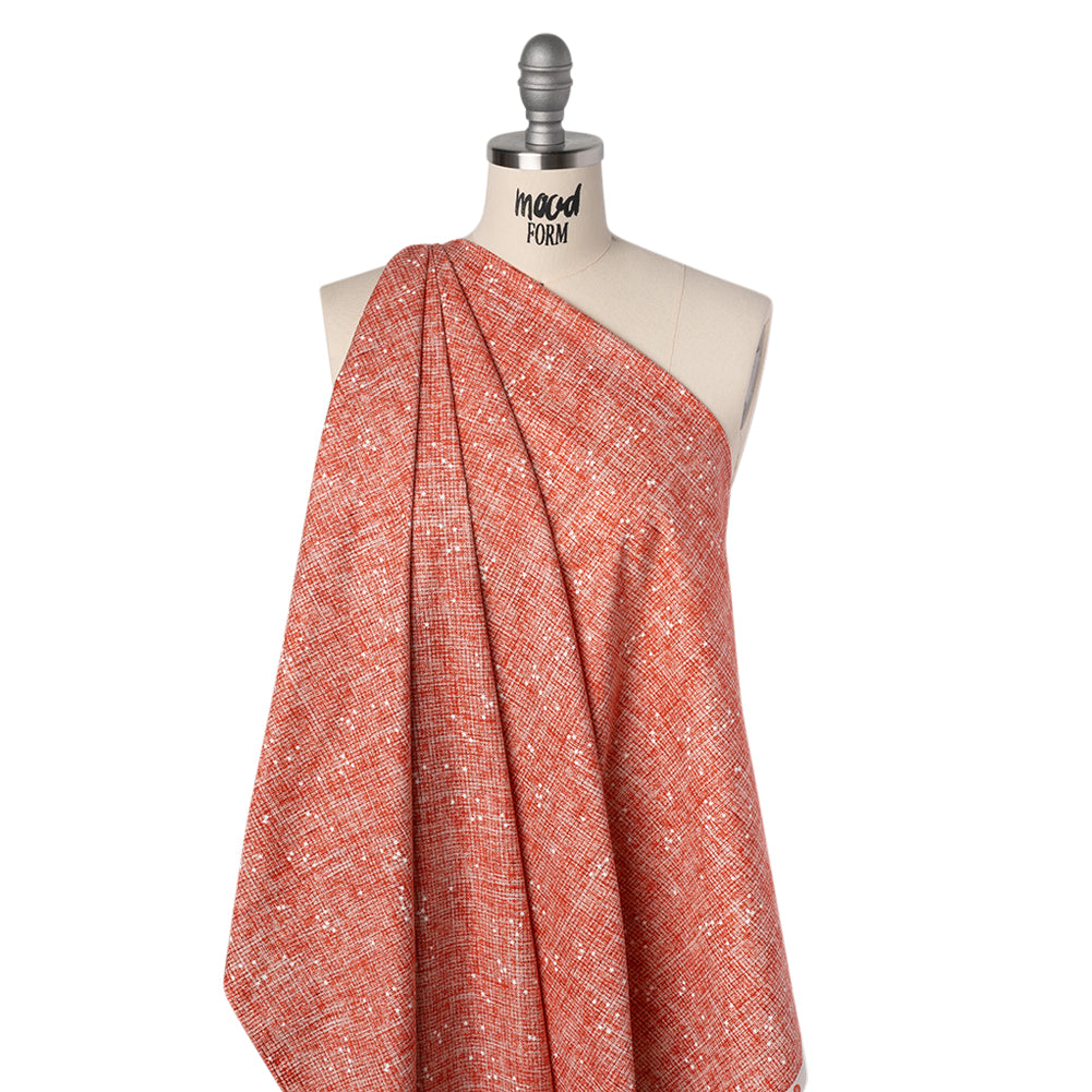 Printed Quilting Cotton by Ghazal Razavi for FIGO Studio - Orange Checks and Stars - Stash Collection - Folded