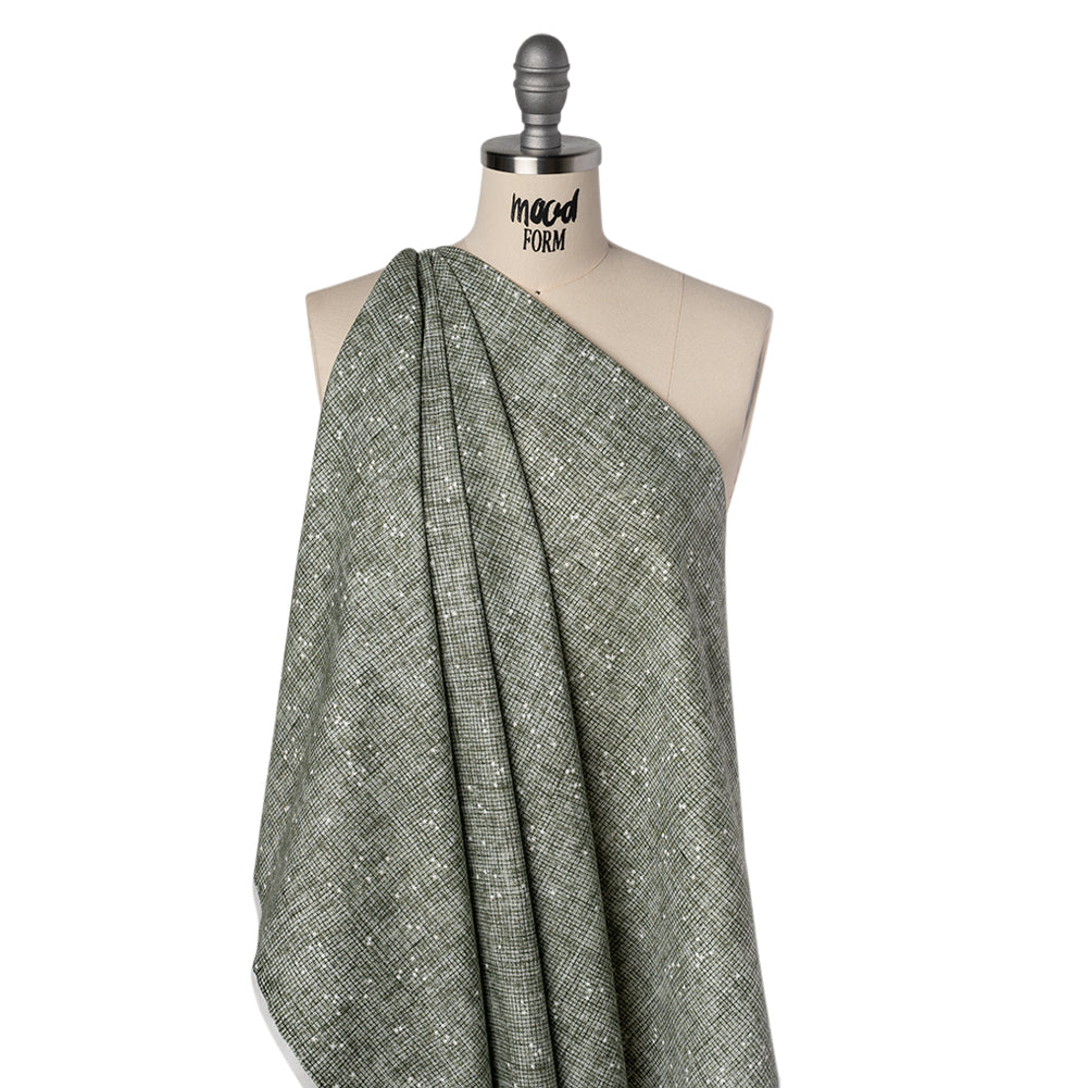 Printed Quilting Cotton by Ghazal Razavi for FIGO Studio - Sage Checks and Stars - Stash Collection - Folded