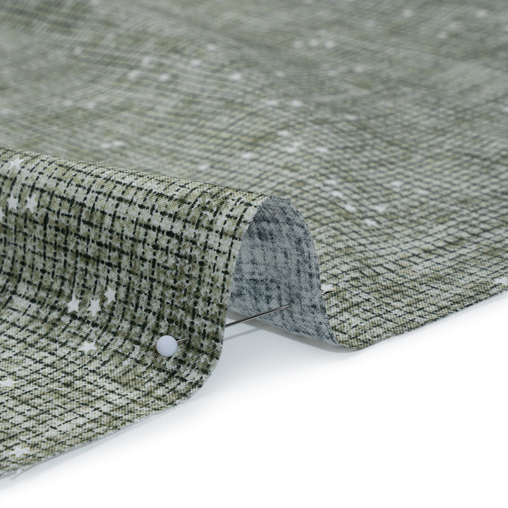 Printed Quilting Cotton by Ghazal Razavi for FIGO Studio - Sage Checks and Stars - Stash Collection - Full