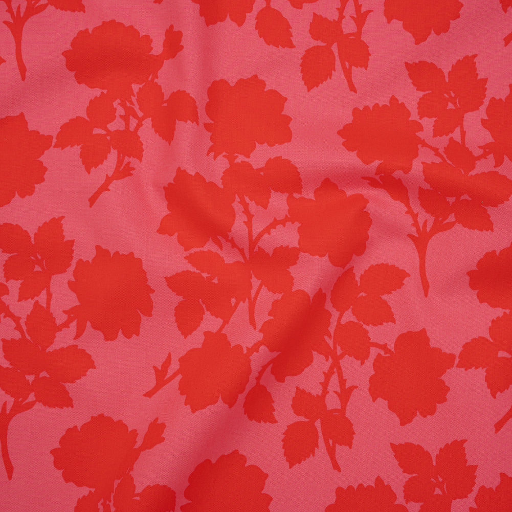 Printed Quilting Cotton by Heather Bailey for FIGO Studio - Strawberry Bramble Floral Silhouettes - Pop Sugar Collection Drape