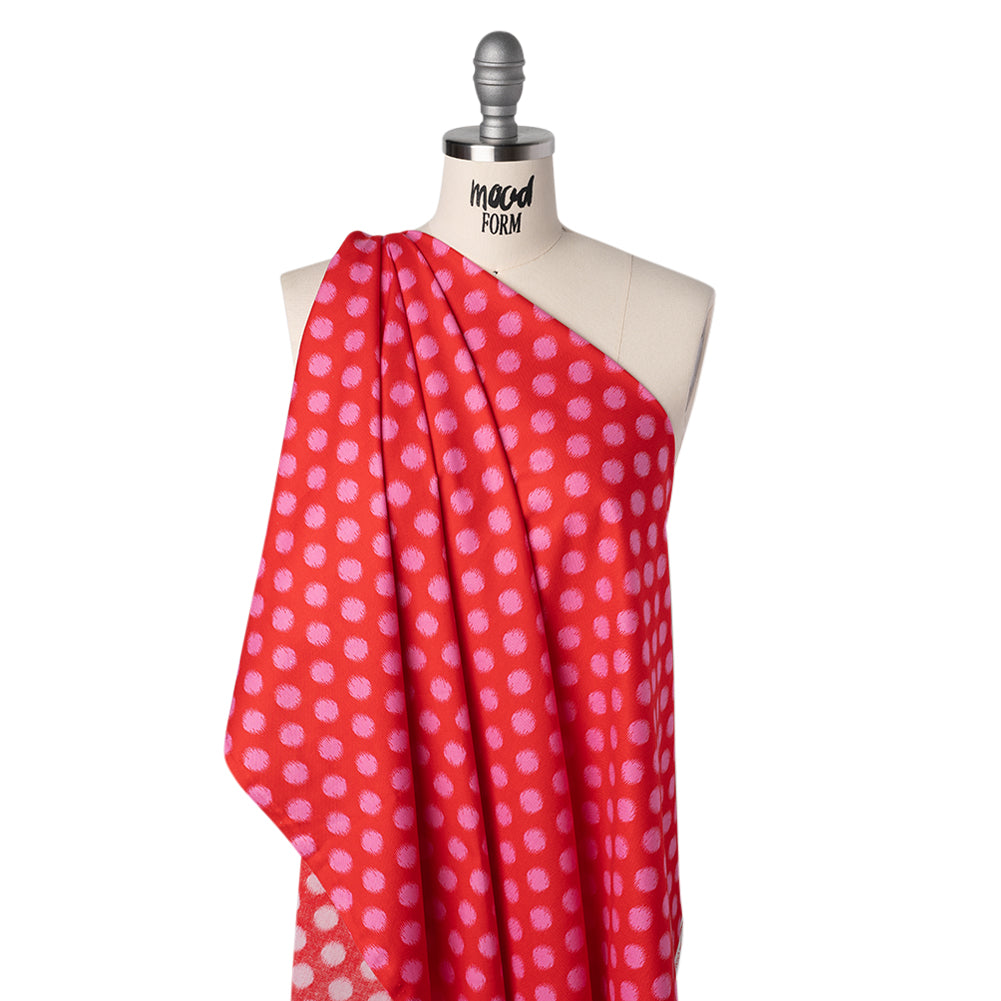 Printed Quilting Cotton by Heather Bailey for FIGO Studio - Cherry Top Dot Ikat Polka Dots - Pop Sugar Collection Folded
