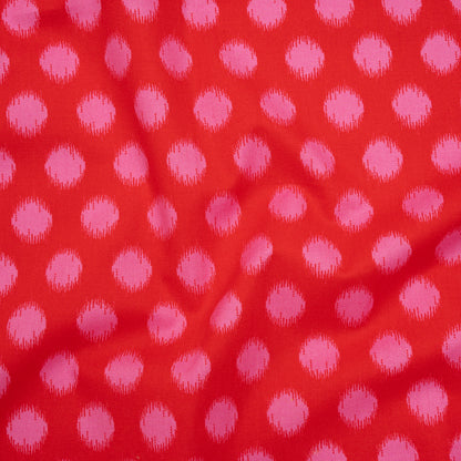 Printed Quilting Cotton by Heather Bailey for FIGO Studio - Cherry Top Dot Ikat Polka Dots - Pop Sugar Collection Drape