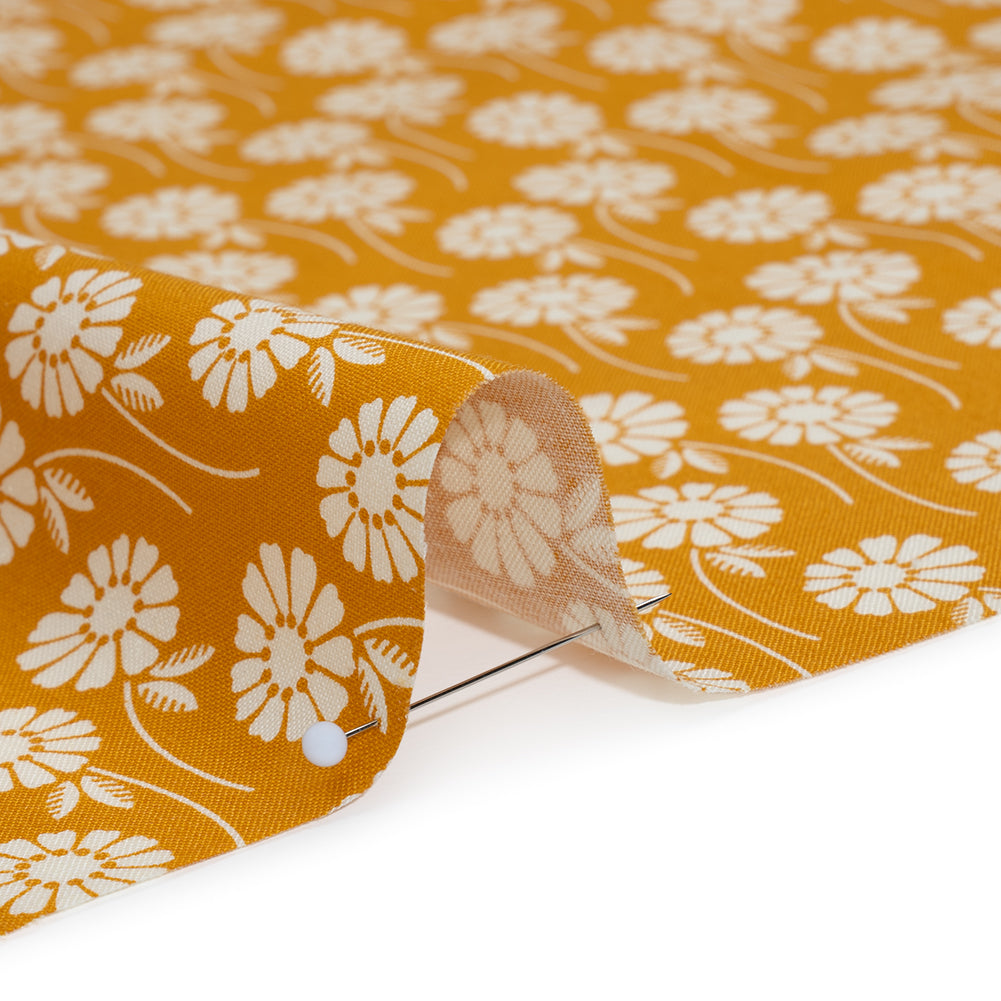 Printed Quilting Cotton by Heather Bailey for FIGO Studio - Butterscotch Upsy Daisy Floral - Pop Sugar Collection - Full - Image 4 of 6