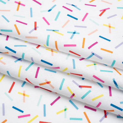 Printed Quilting Cotton by Ghazal Razavi for FIGO Studio - Rainbow and White Confetti - Dovetail Collection