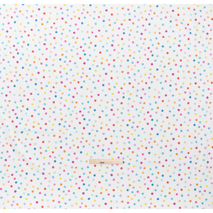 Printed Quilting Cotton by Ghazal Razavi for FIGO Studio - Rainbow and White Pom Poms - Dovetail Collection Full