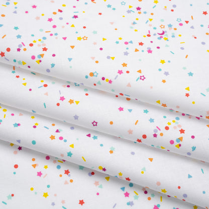 Printed Quilting Cotton by Ghazal Razavi for FIGO Studio - Rainbow and White Sprinkles- Dovetail Collection