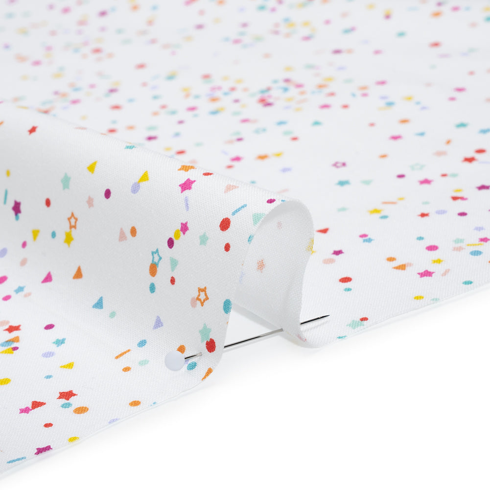 Printed Quilting Cotton by Ghazal Razavi for FIGO Studio - Rainbow and White Sprinkles- Dovetail Collection - Detail