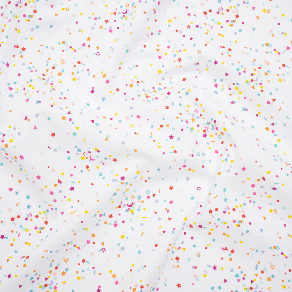 Printed Quilting Cotton by Ghazal Razavi for FIGO Studio - Rainbow and White Sprinkles- Dovetail Collection