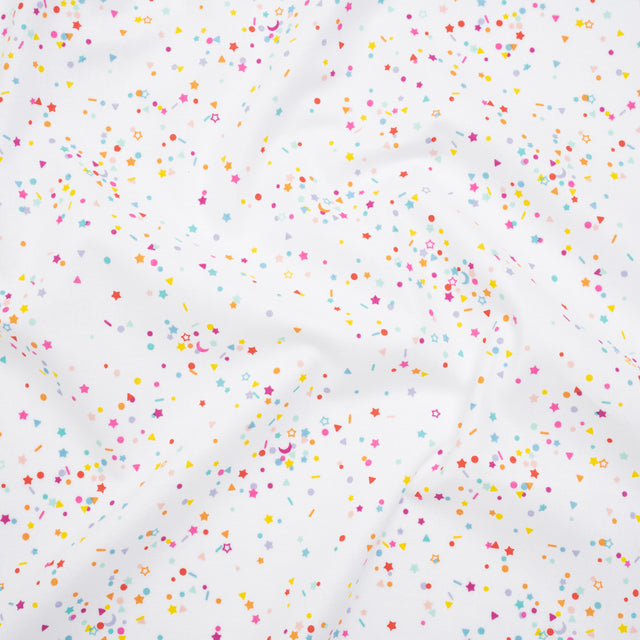 Printed Quilting Cotton by Ghazal Razavi for FIGO Studio - Rainbow and White Sprinkles- Dovetail Collection