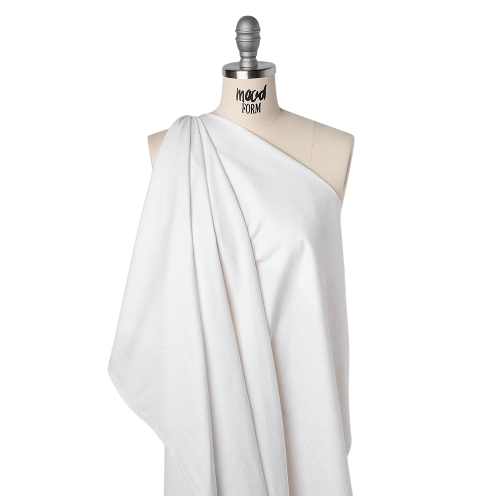 Printed Quilting Cotton by Ghazal Razavi for FIGO Studio - White on White Hexies - Dovetail Collection - Drape
