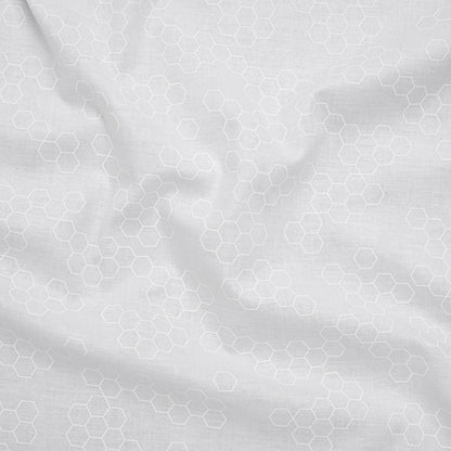 Printed Quilting Cotton by Ghazal Razavi for FIGO Studio - White on White Hexies - Dovetail Collection