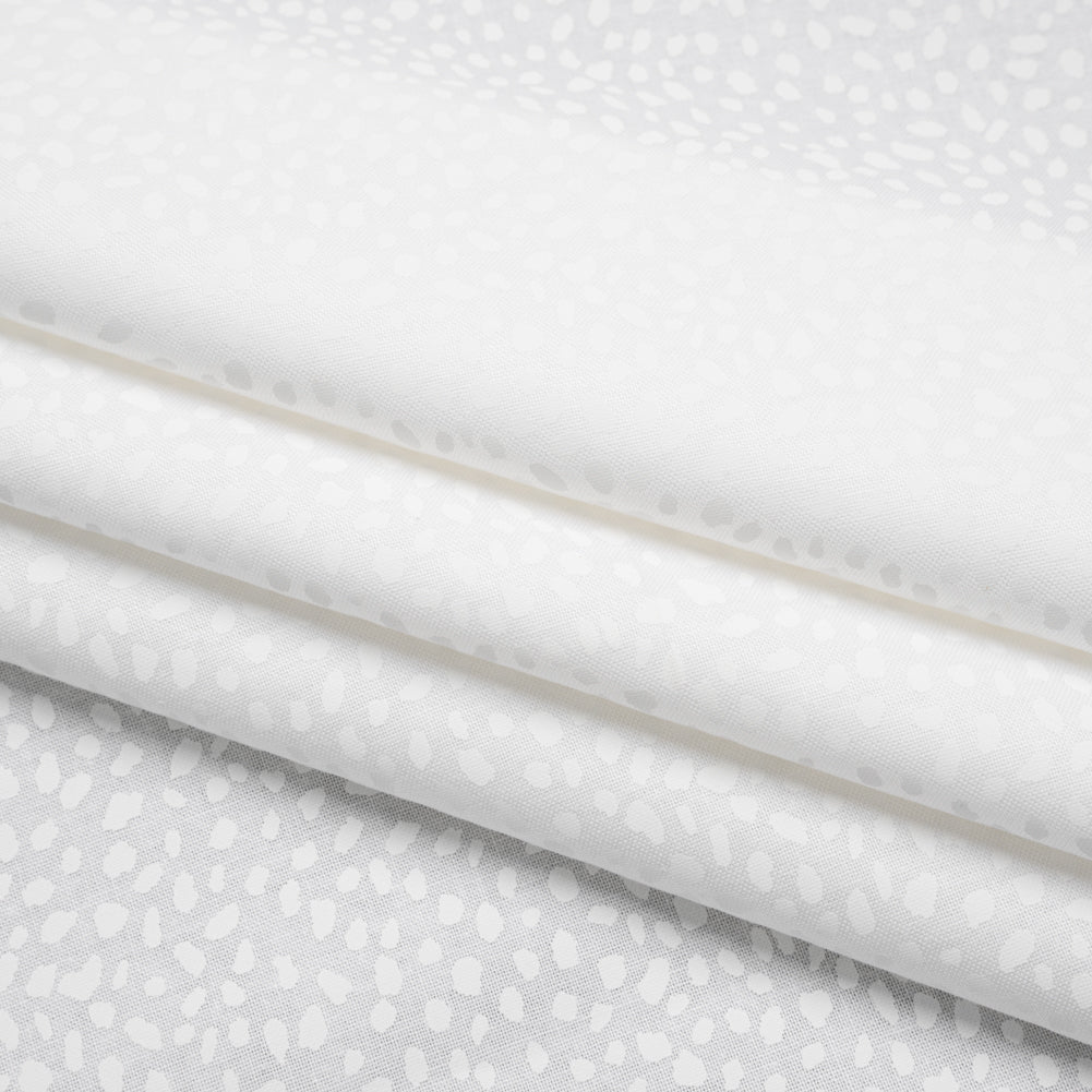 Printed Quilting Cotton by Ghazal Razavi for FIGO Studio - White on White Spotty - Dovetail Collection Folded