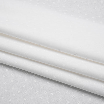 Printed Quilting Cotton by Ghazal Razavi for FIGO Studio - White on White Magnets - Dovetail Collection Folded