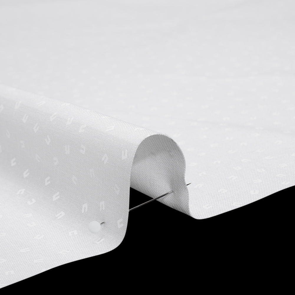Printed Quilting Cotton by Ghazal Razavi for FIGO Studio - White on White Magnets - Dovetail Collection Detail