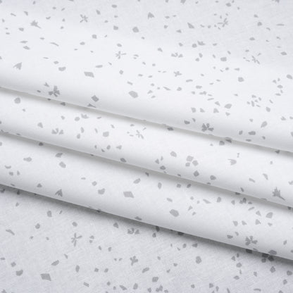 Printed Quilting Cotton by Ghazal Razavi for FIGO Studio - White and Gray Petals - Dovetail Collection Folded