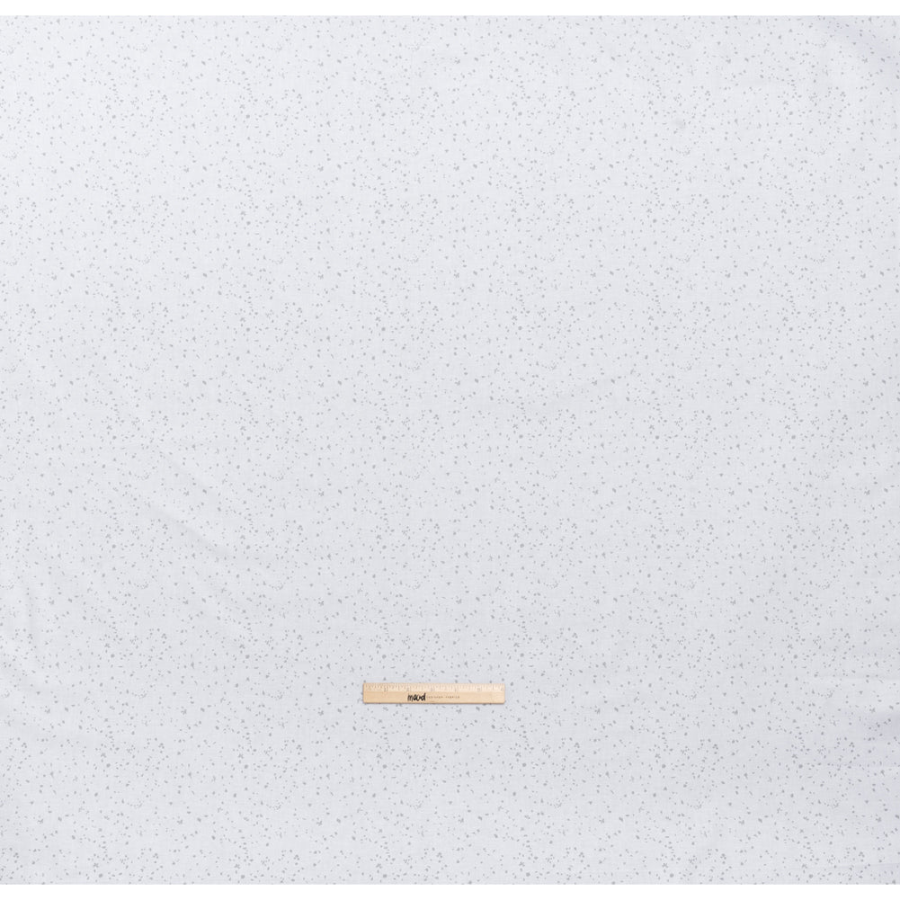 Printed Quilting Cotton by Ghazal Razavi for FIGO Studio - White and Gray Petals - Dovetail Collection Full