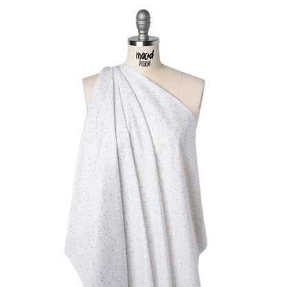 Printed Quilting Cotton by Ghazal Razavi for FIGO Studio - White and Gray Petals - Dovetail Collection Drape