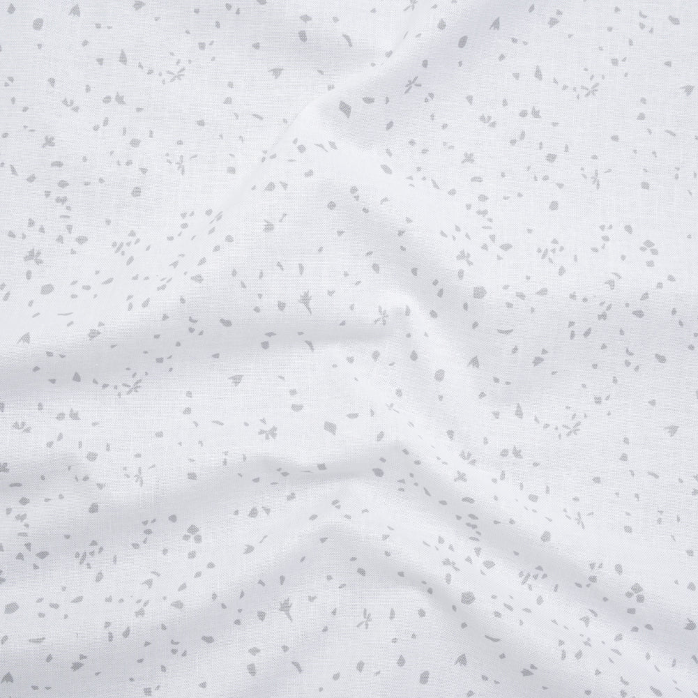 Printed Quilting Cotton by Ghazal Razavi for FIGO Studio - White and Gray Petals - Dovetail Collection