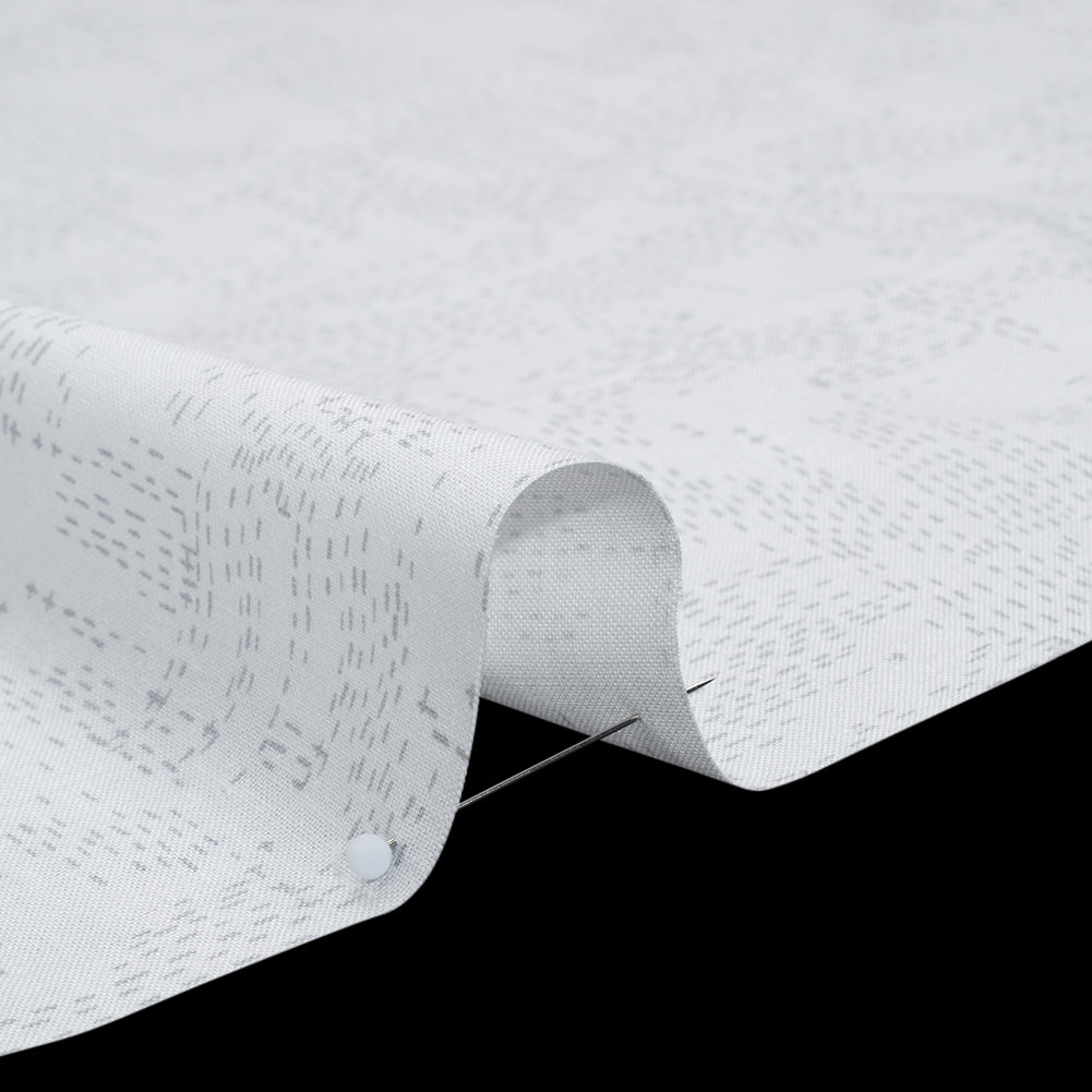 Printed Quilting Cotton by Ghazal Razavi for FIGO Studio - White and Gray Stitches - Dovetail Collection - Detail