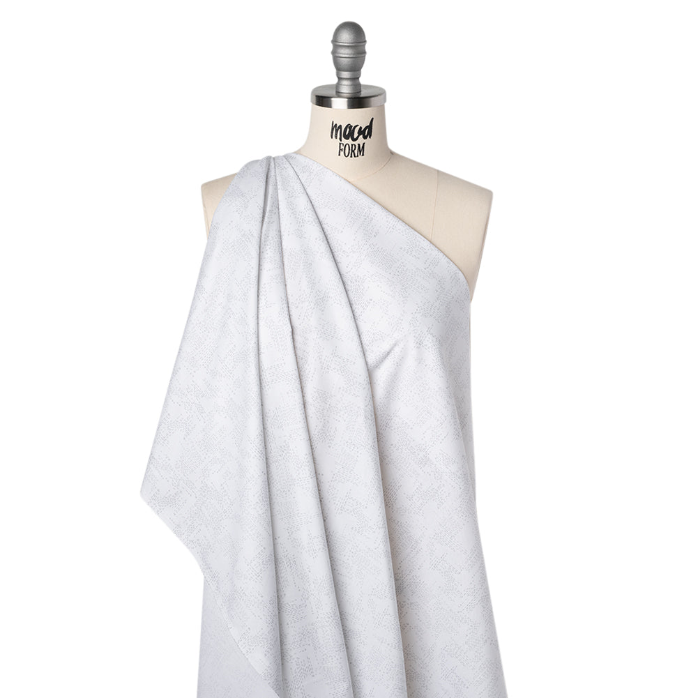 Printed Quilting Cotton by Ghazal Razavi for FIGO Studio - White and Gray Stitches - Dovetail Collection - Drape