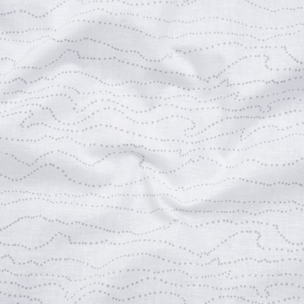 Printed Quilting Cotton by Ghazal Razavi for FIGO Studio - White and Gray Strings - Dovetail Collection