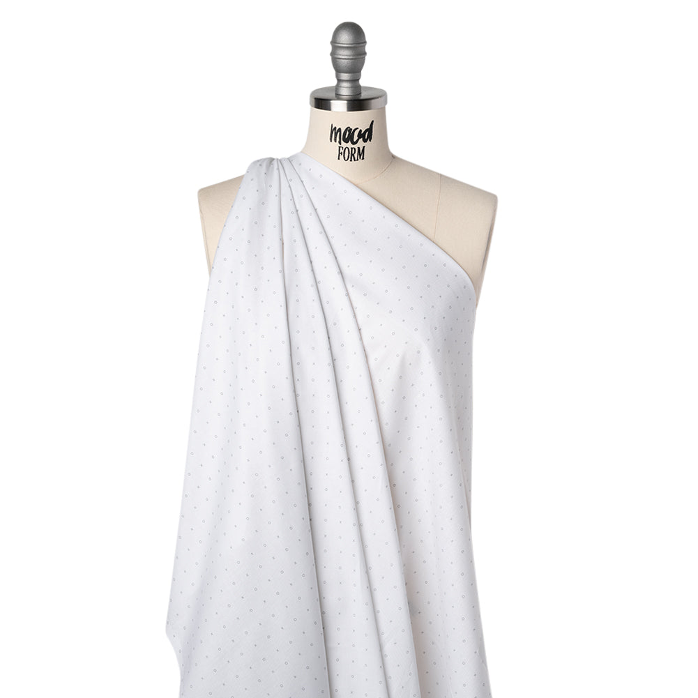Printed Quilting Cotton by Ghazal Razavi for FIGO Studio - White and Gray XO Grid - Dovetail Collection - Drape