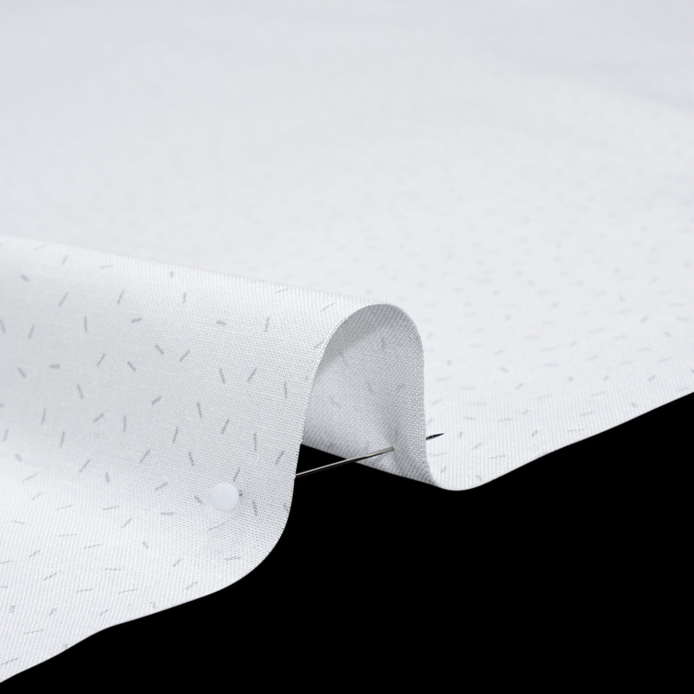 Printed Quilting Cotton by Ghazal Razavi for FIGO Studio - White and Gray Dashes- Dovetail Collection - Detail