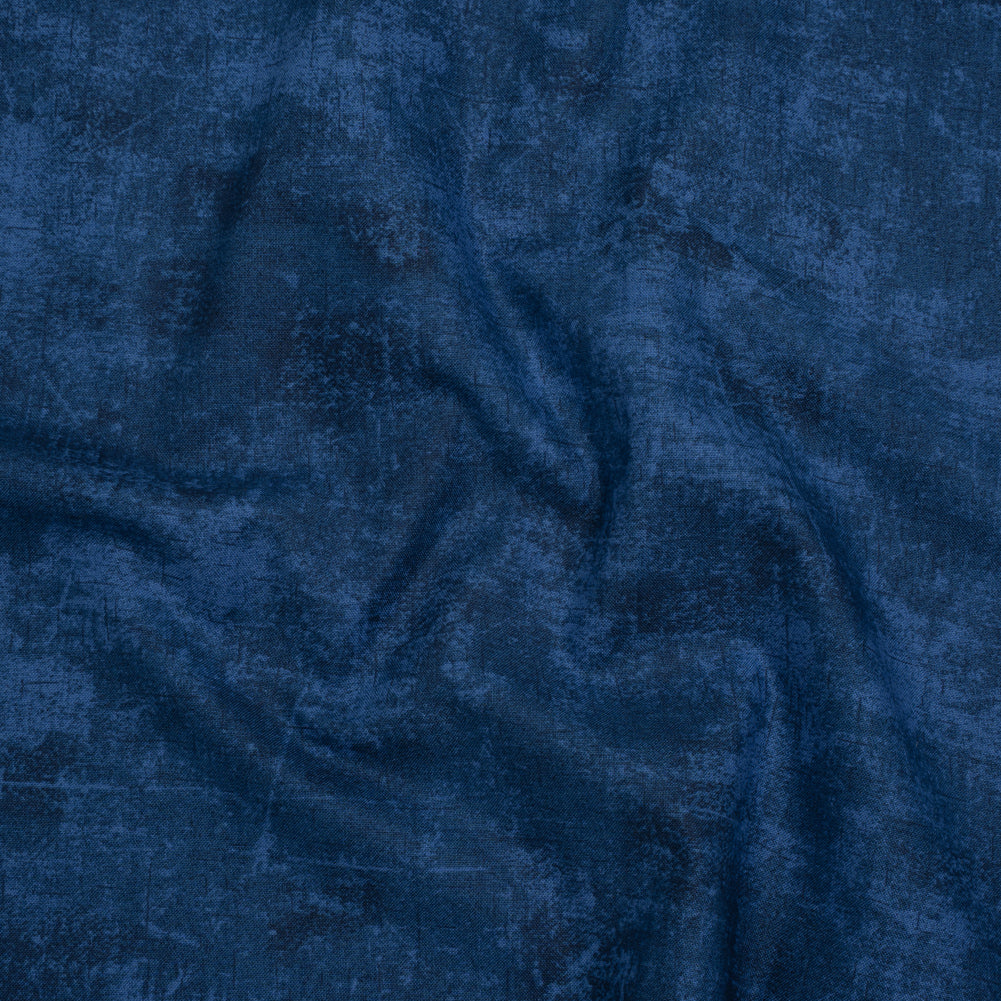 Printed Quilting Cotton by Northcott - Navy Painterly Texture - Canvas Collection Drape