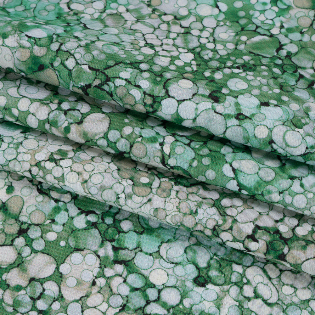 Printed Quilting Cotton by Northcott - Woodland Moss Bubbles - Bliss Collection - Detail