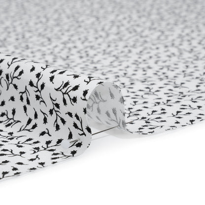 Printed Quilting Cotton by Patrick Lose for Northcott - Black on White Baby's Breath Floral - Basically Black & White Collection