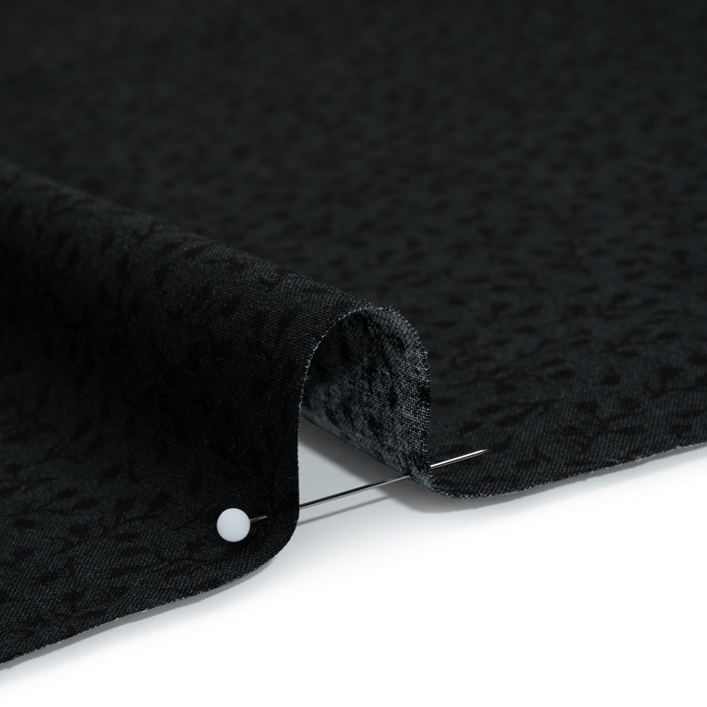 Printed Quilting Cotton by Patrick Lose for Northcott - Black on Black Baby's Breath Floral - Basically Black & White Collection Detail