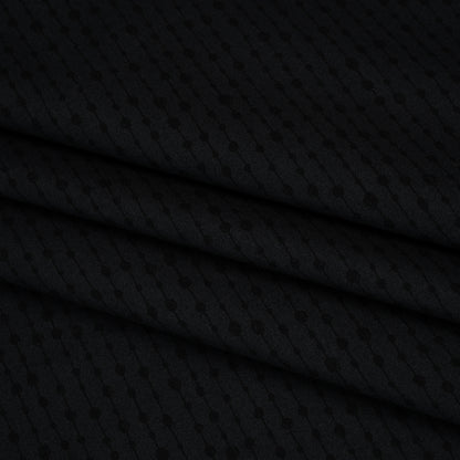Printed Quilting Cotton by Patrick Lose for Northcott - Black on Black Doodle Beaded Stripe - Basically Black & White Collection Folded