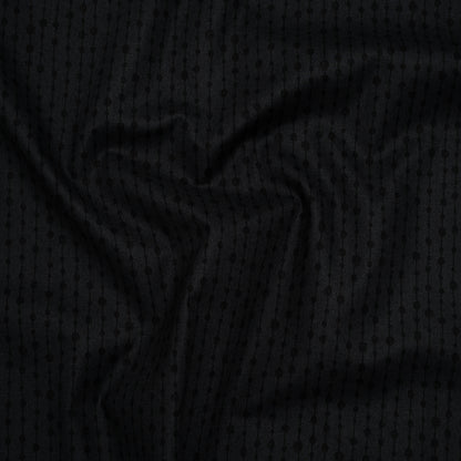 Printed Quilting Cotton by Patrick Lose for Northcott - Black on Black Doodle Beaded Stripe - Basically Black & White Collection