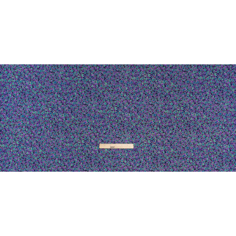 Metallic Printed Quilting Cotton by Northcott - Deep Sea Polka Dot Confetti - Shimmer Collection - Full