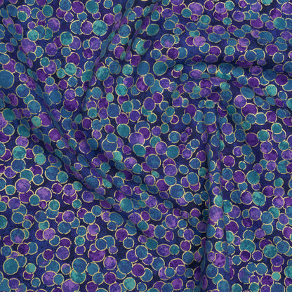 Metallic Printed Quilting Cotton by Northcott - Deep Sea Polka Dot Confetti - Shimmer Collection