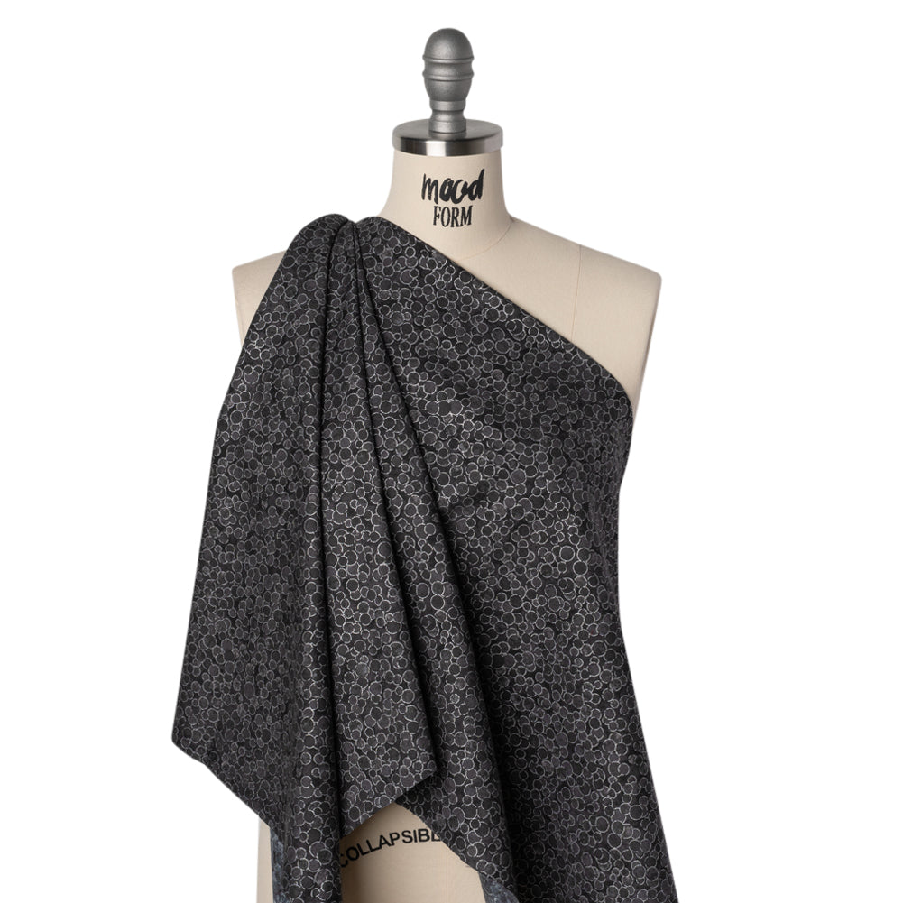 Metallic Printed Quilting Cotton by Northcott - City Fog Polka Dot Confetti - Shimmer Collection Drape