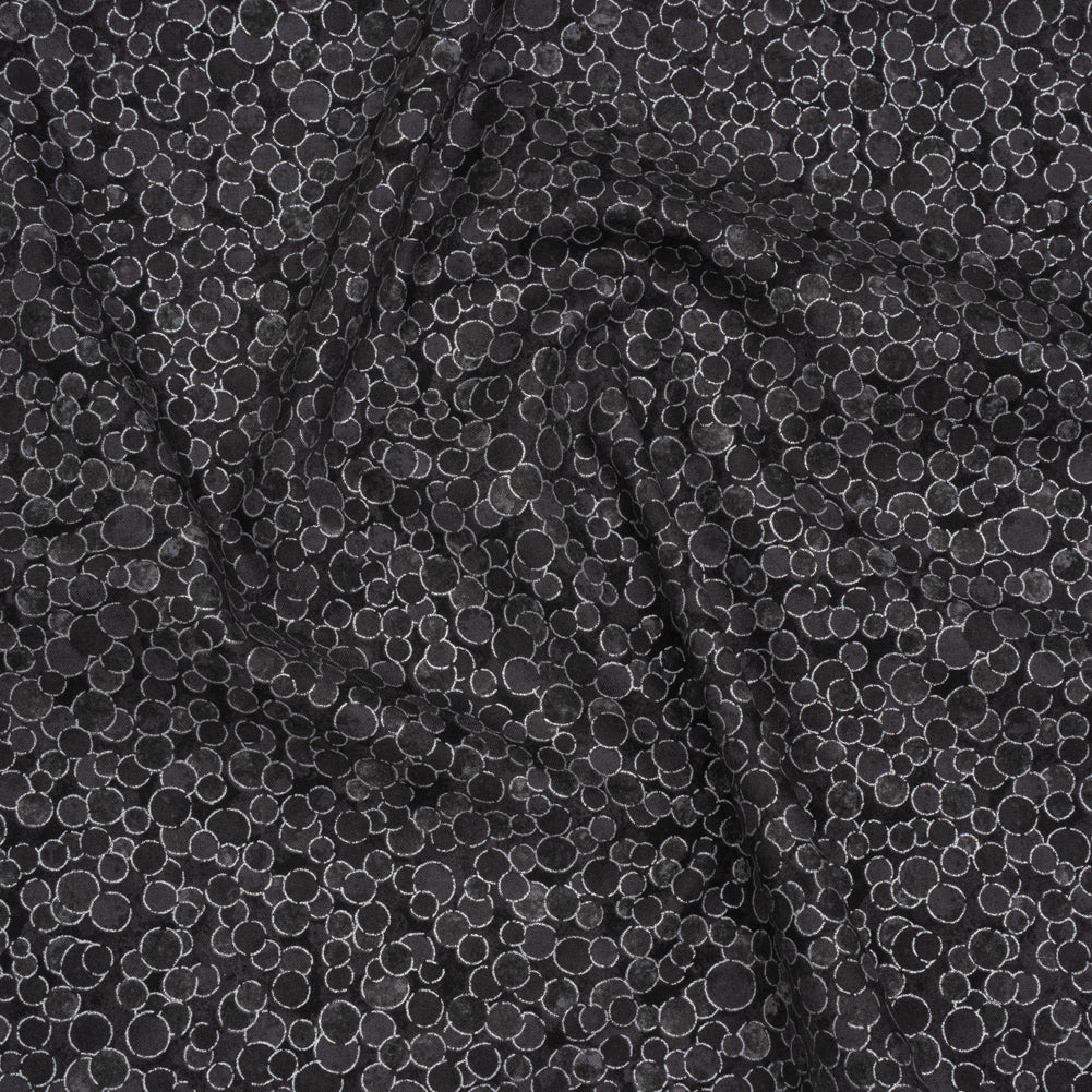 Metallic Printed Quilting Cotton by Northcott - City Fog Polka Dot Confetti - Shimmer Collection