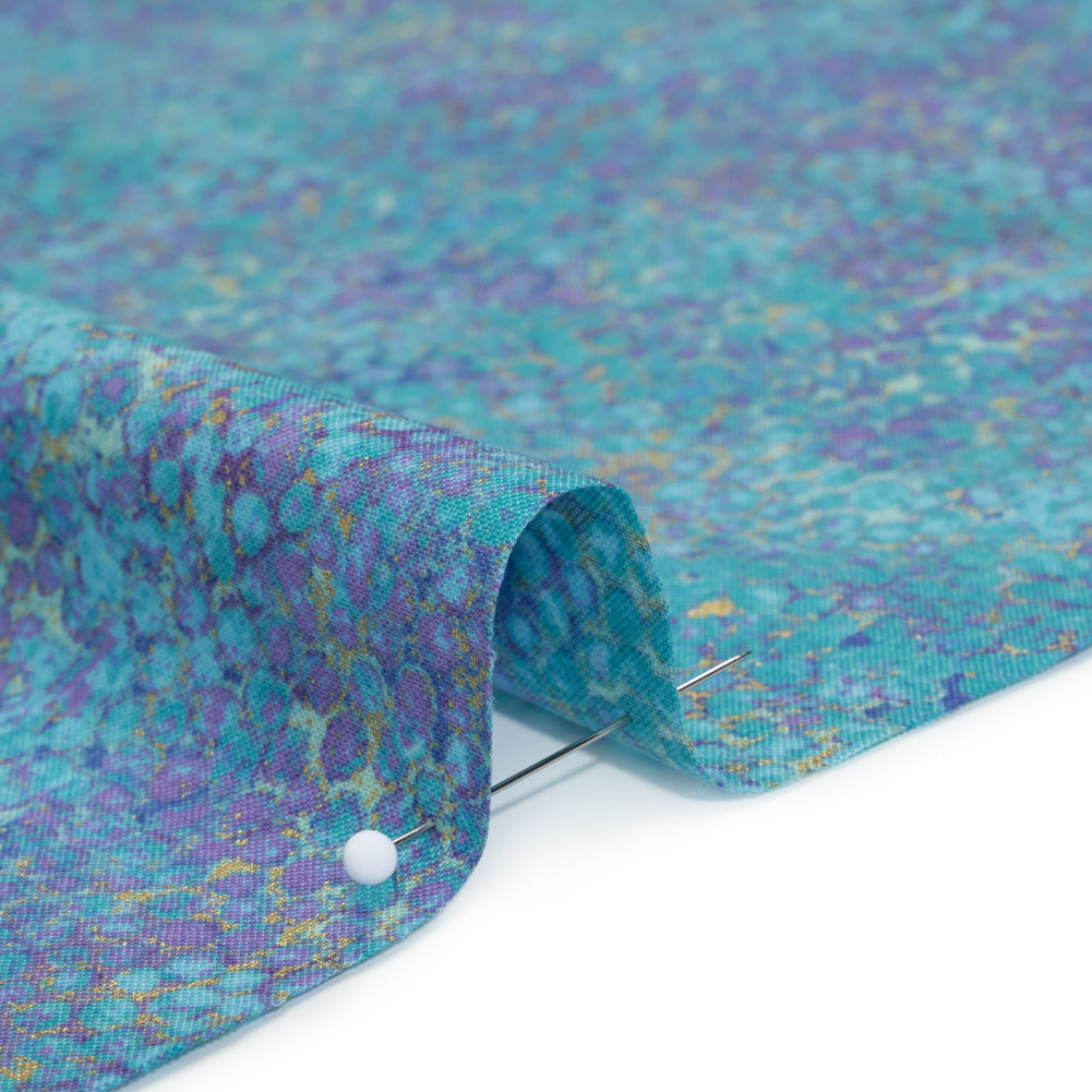 Metallic Printed Quilting Cotton by Northcott - Deep Sea Pebbles - Shimmer Collection Detail