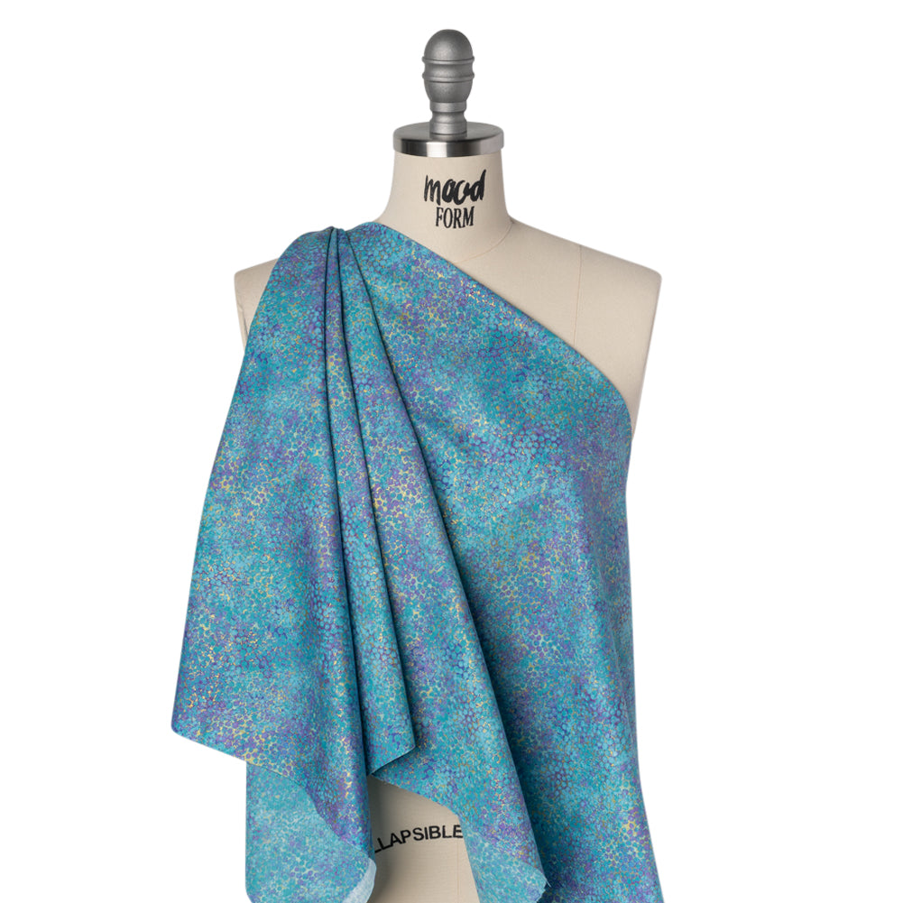 Metallic Printed Quilting Cotton by Northcott - Deep Sea Pebbles - Shimmer Collection Drape