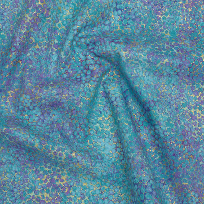 Metallic Printed Quilting Cotton by Northcott - Deep Sea Pebbles - Shimmer Collection