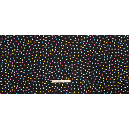 Printed Quilting Cotton by Ghazal Razavi for FIGO Studio - Black and Rainbow Pom Poms - Dusk Collection