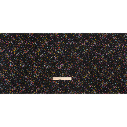Printed Quilting Cotton by Ghazal Razavi for FIGO Studio - Black and Rainbow Sprinkles - Dusk Collection