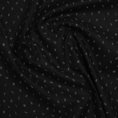 Printed Quilting Cotton by Ghazal Razavi for FIGO Studio - Black and Gray Jumbled Letters - Dusk Collection