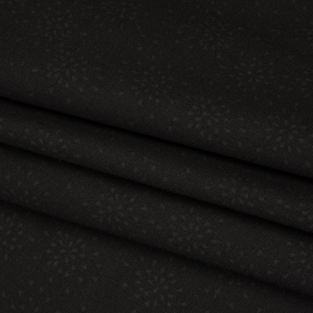 Printed Quilting Cotton by Ghazal Razavi for FIGO Studio - Black on Black Flourish - Dusk Collection - Folded