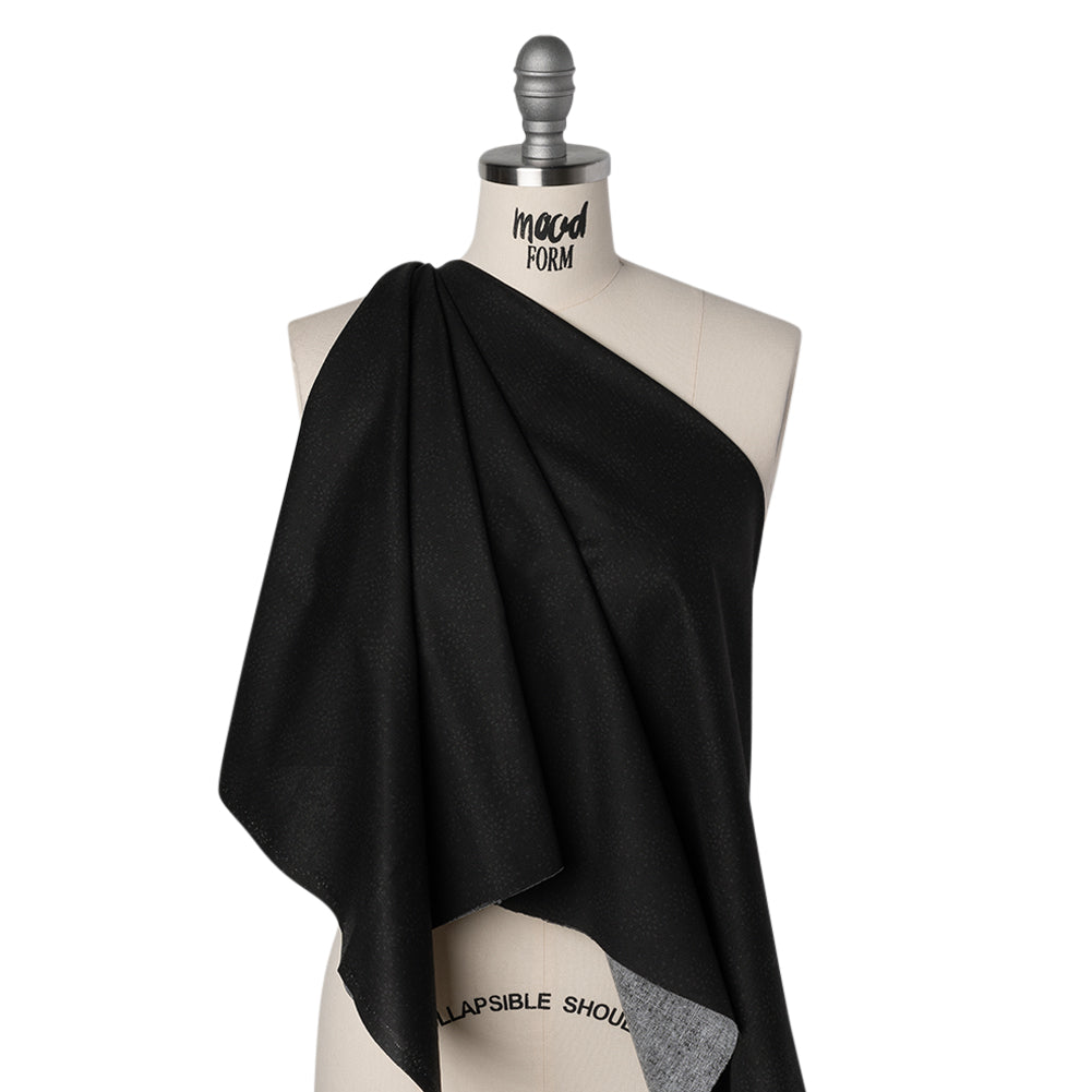 Printed Quilting Cotton by Ghazal Razavi for FIGO Studio - Black on Black Flourish - Dusk Collection - Drape