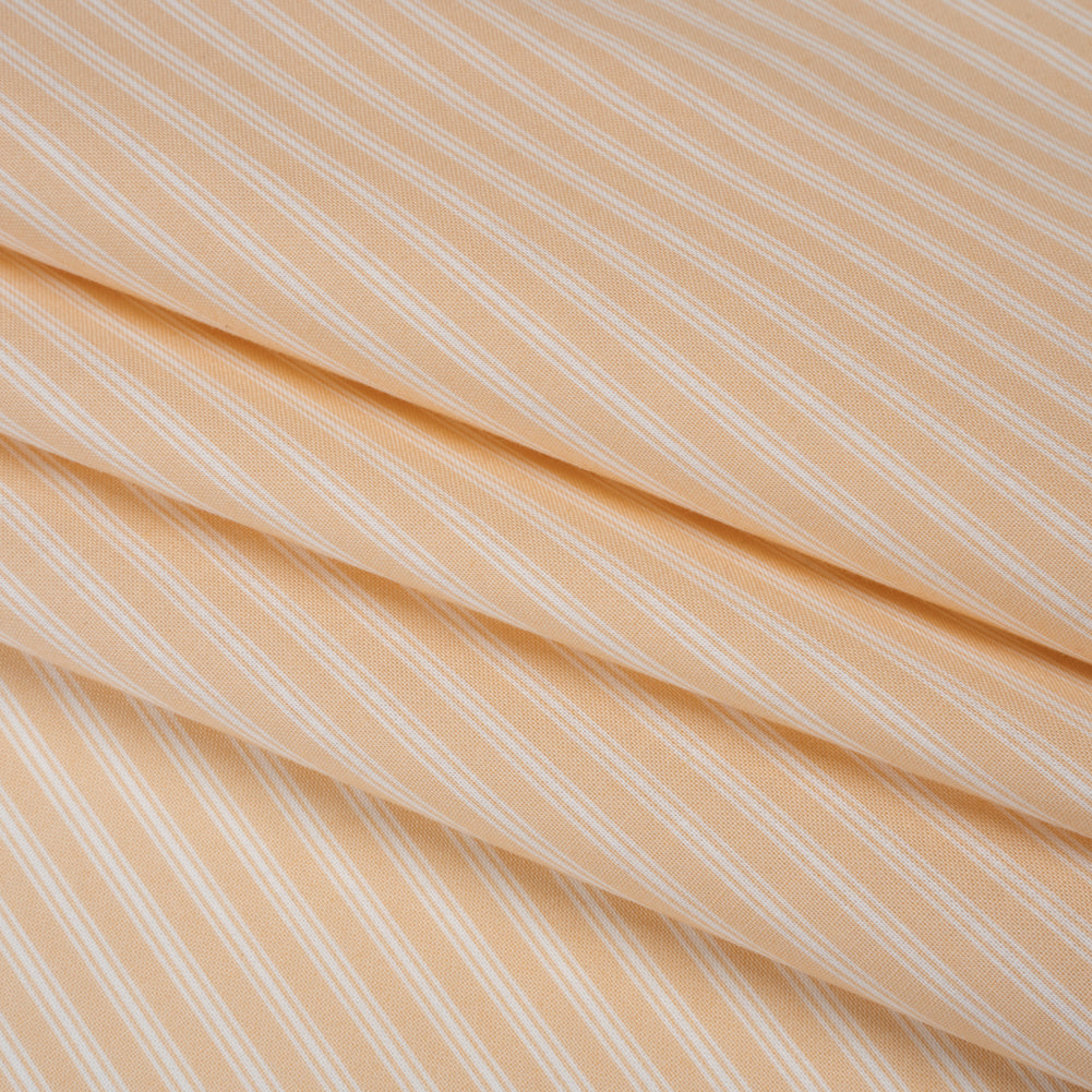 Printed Quilting Cotton by Ghazal Razavi for FIGO Studio - Buttercream Stripes - Nest Collection - Folded