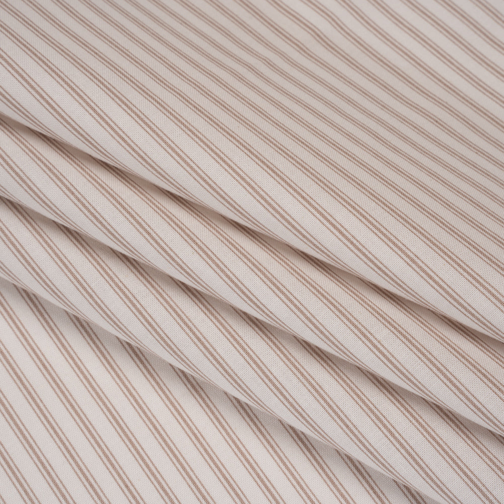 Printed Quilting Cotton by Ghazal Razavi for FIGO Studio - Oyster Stripes - Nest Collection - Folded
