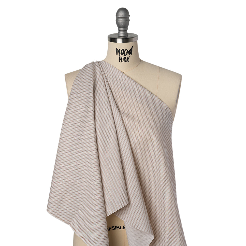 Printed Quilting Cotton by Ghazal Razavi for FIGO Studio - Oyster Stripes - Nest Collection - Drape